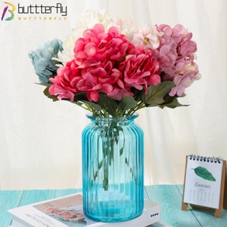 Buttterfly ช่อดอกไฮเดรนเยียปลอม 6 หัว สําหรับตกแต่งบ้าน DIY