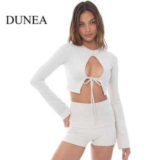 Dunea เสื้อท็อปส์ แขนยาว แฟชั่น สําหรับผู้หญิง