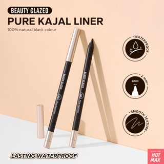 BEAUTY GLAZED Black Matte Eyeliner Pencil Long Lasting SmudgeProof พร้อมที่เหลาดินสอ Sweatproof Matte Eyeliner Gel ปากกาเส้นที่แม่นยำ Long Lasting Gel Eyeliner ,Beauty Frenzy