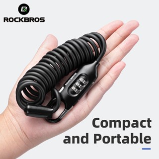 Rockbros สายเคเบิ้ลล็อคหมวกกันน็อค PVC โลหะผสมสังกะสี น้ําหนักเบา แบบพกพา ความแข็งแรงสูง สําหรับจักรยานเสือภูเขา