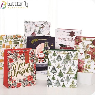 Buttterfly ถุงของขวัญคริสต์มาส 12 ชิ้น กล่องโปรดปราน 12 ชิ้น พร้อมหูหิ้ว สําหรับตกแต่งเค้กคริสต์มาส