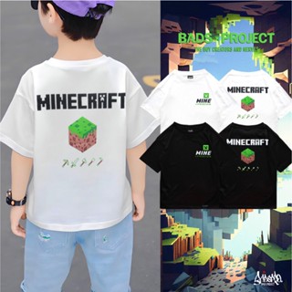 [S-5XL] 🔥 9.9 SALE 🔥 ® เสื้อเด็ก Oversize รุ่น Mine Creeper สีดำ ขาว แนวสตรีท Boy&amp;Girl เด็กผู้ชาย Kols