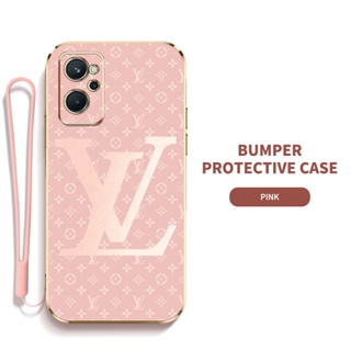 LV Ybd เคสโทรศัพท์มือถือ ซิลิกาเจล บาง พร้อมสายคล้อง ป้องกันเลนส์ สําหรับ OPPO Realme 9i A96 K10 4G A36 A76