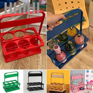 Hhihi Portable Beer Bottle Rack Pure Color Foldable  Storage Picnic Handle