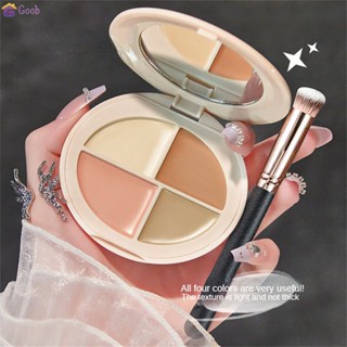 MINSHZEE คอนซีลเลอร์สี่สี แผ่นคอนซีลเลอร์Face Concealer ครอบคลุมจุด Pockmarks หยดน้ําตารอยคล้ํา 【goob】