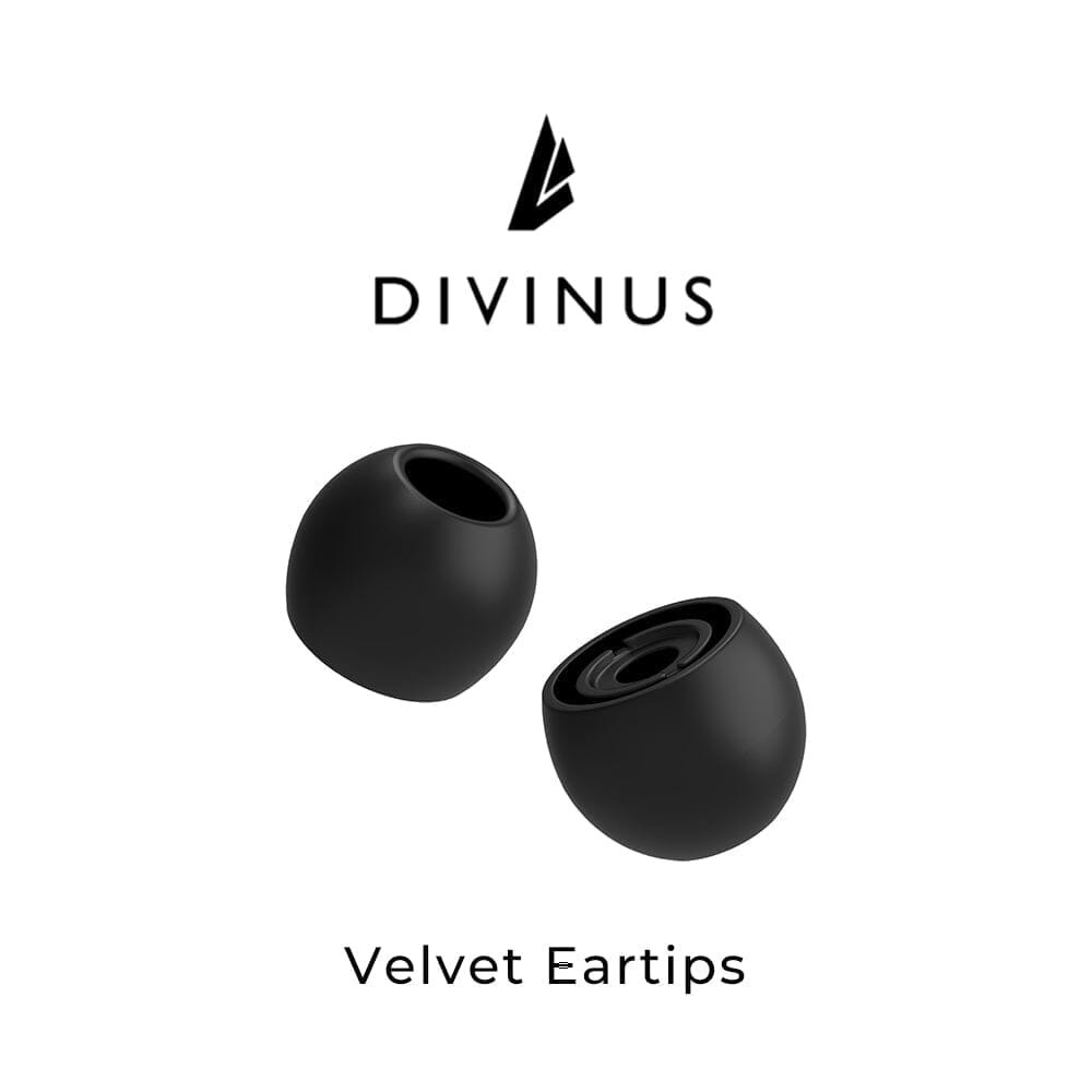 Divinus จุกหูฟังซิลิโคนกํามะหยี่ 4.0 มม. - 6 มม. หัวฉีด S M L (3 คู่)