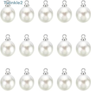 Twinkle จี้ลูกปัดไข่มุกเทียม ขนาดเล็ก 0.39 นิ้ว สีขาว สําหรับตกแต่งต่างหู 150 ชิ้น