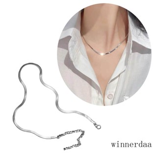 Winn สร้อยคอโชคเกอร์ สเตนเลส ละเอียดอ่อน ปรับความยาวได้ เครื่องประดับงู สร้อยคอโซ่ มินิมอล โว