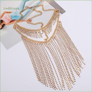 Redd ที่คาดศีรษะ ประดับพู่คริสตัลเทียม แฮนด์เมด สีแดง เครื่องประดับ สําหรับผู้หญิง เต้นรํา คอสเพลย์ ปาร์ตี้