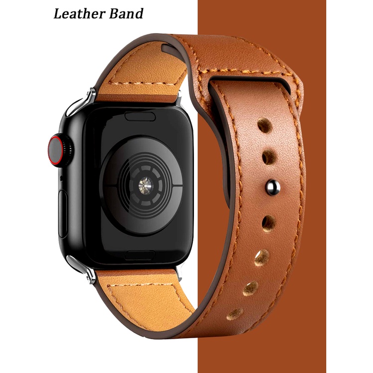 Leather strap For Apple watch band 44mm 40mm 41mm 45mm 42mm 38mm watchband correa bracelet iWatch series ultra 49mm 3 5