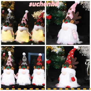 Suchenhd ตุ๊กตาโนม เขากวาง เอลฟ์ ไร้หน้า สีชมพู สีแดง สําหรับตกแต่งบ้าน เทศกาลคริสต์มาส