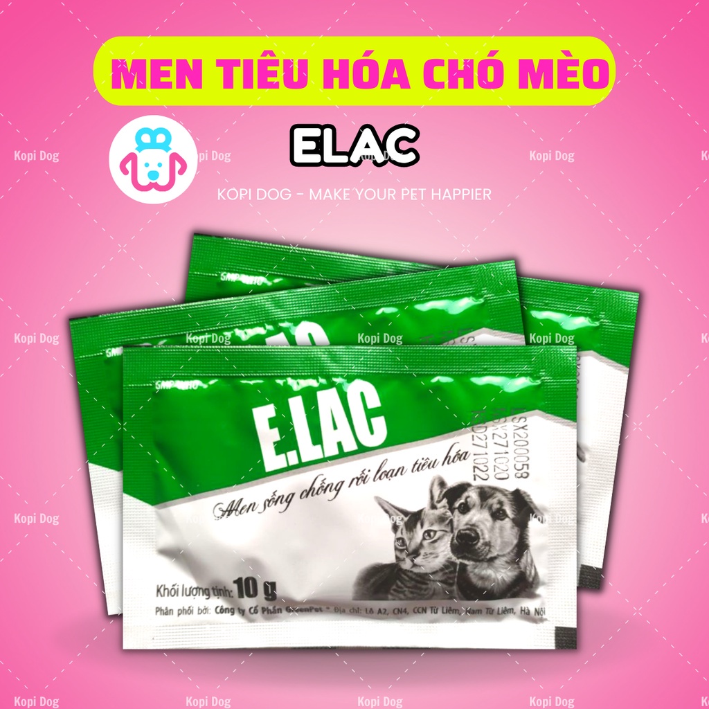 Elac Digestive Yeast ( PETLAC ) สําหรับสุนัขและแมว 1 แพ ็ ค 10 กรัม