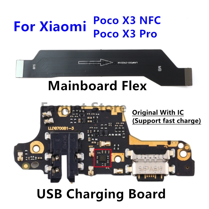 ของแท้ แท่นชาร์จ USB สายเคเบิลอ่อน สําหรับเมนบอร์ด Xiaomi POCO X3 NFC Pro