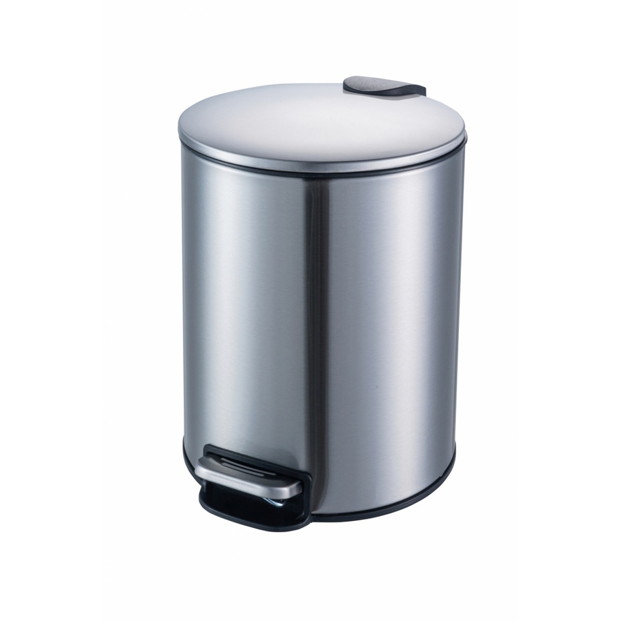 GlobalHouse-EKO ถังขยะสเตนเลสขาเหยียบทรงกลม MIA EK9680MT-5L ขนาด 20x20x28 ซม. สีเงิน สินค้าของแท้คุณภาพดี