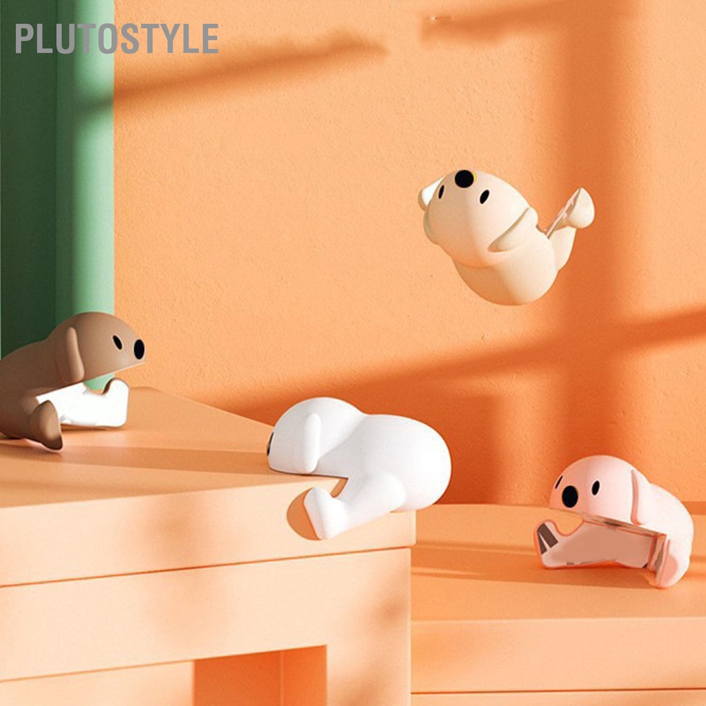 PLUTOSTYLE 4PCS มุมซิลิโคน Corner Guard การ์ตูนลูกสุนัขเด็ก Proofing กลับกาวขอบกันชนสำหรับตารางเฟอร์นิเจอร์
