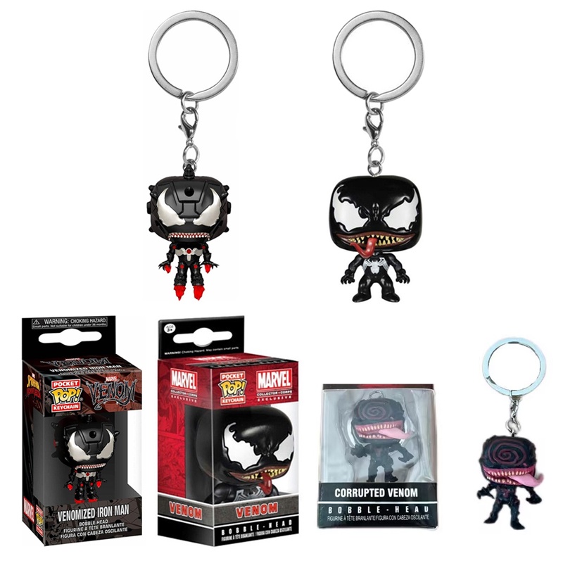 พวงกุญแจ จี้ฟิกเกอร์ อนิเมะ Avengers Venom POP Iron Corrupted Venom