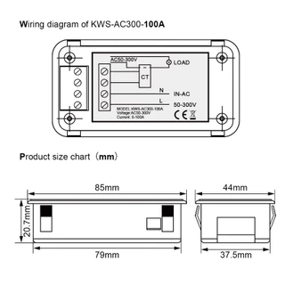 KWS - AC300 มิเตอร์ วัดไฟ Digital 7 in 1 AC 100A 50-300V วัดพลังงาน Watt Kwh Volt Amp LCD สี Solar cell มีประกัน [ MT ]