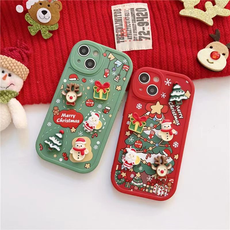 เคสโทรศัพท์มือถือ ลายคริสต์มาสน่ารัก สําหรับ IPhone 11 12 Pro Max X XR XS Max SE 7 Plus 8 Plus IPhone 13 Pro Max IPhone 14 Pro Max