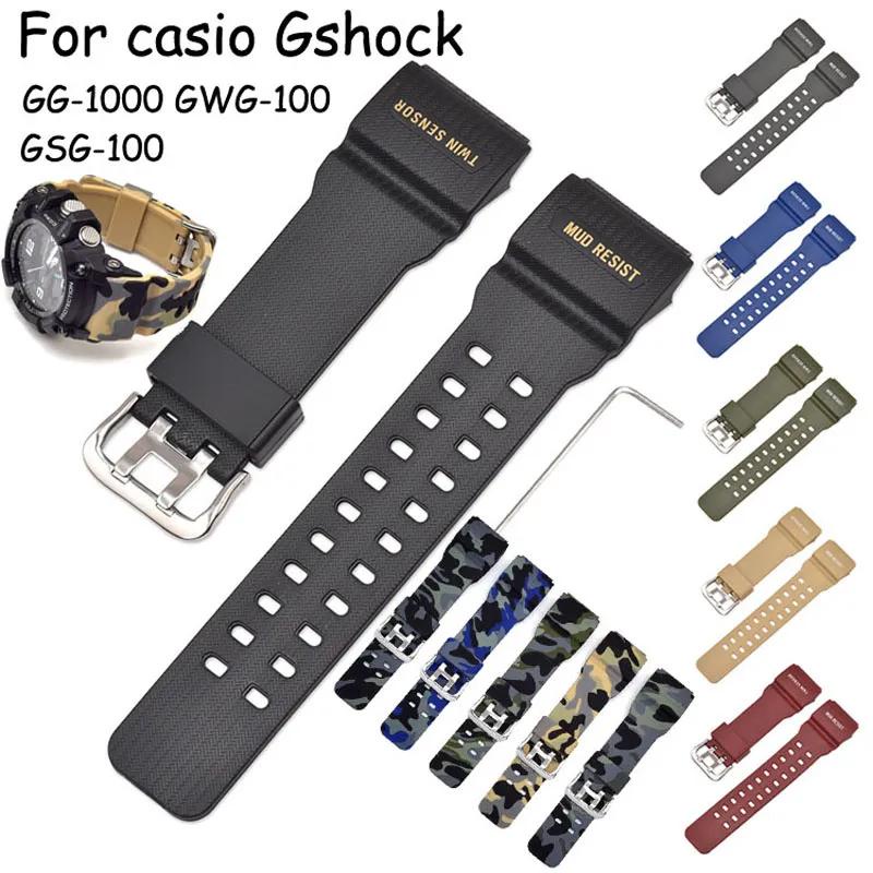 สายนาฬิกาข้อมือเรซิ่น กันน้ํา สําหรับ Casio G-Shock GG-1000 GWG-100 GSG-100