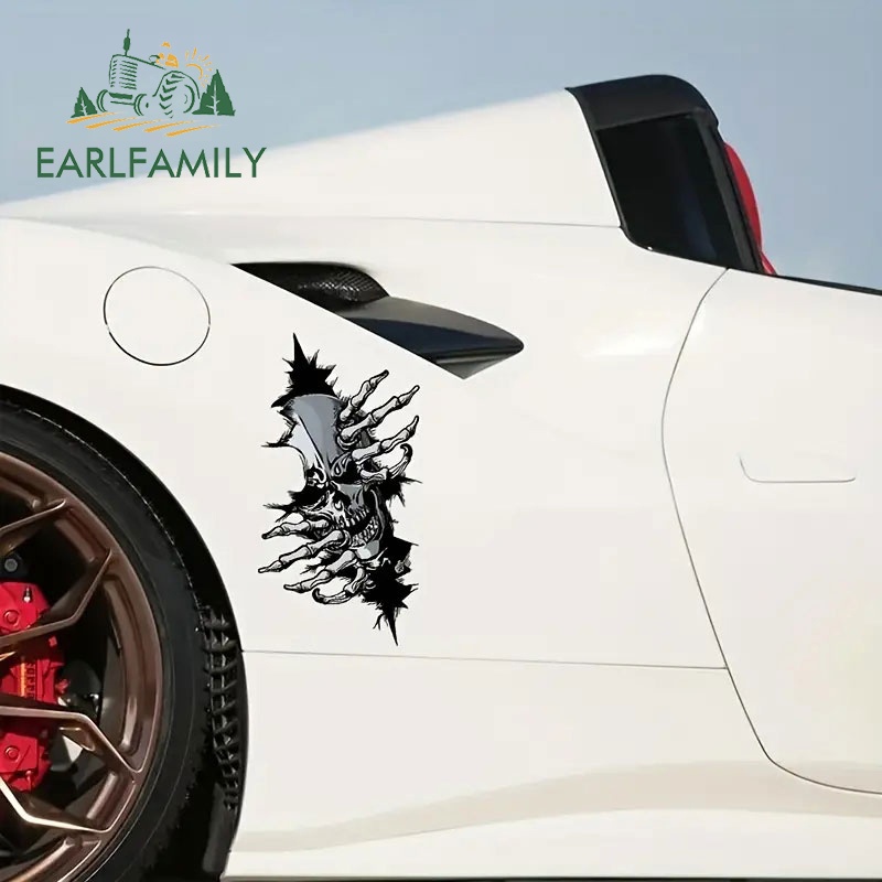 EARLFAMILY 13 ซม.น่ากลัว Ghost Tear สติกเกอร์รถสําหรับประตูรถรถจักรยานยนต์ Trunk แล็ปท็อปตกแต่งกันน้ํา Scartchproof รถอุปกรณ์เสริม
