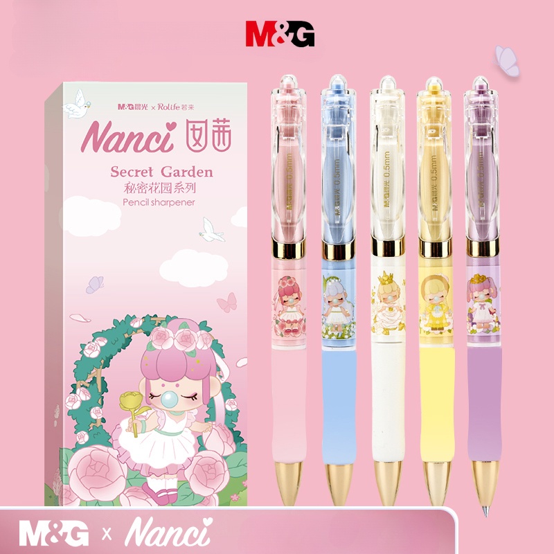 M&G เครื่องเขียน ปากกาลูกลื่น 0.5 มม. แบบแห้งเร็ว สีดํา สําหรับนักเรียน สํานักงาน สอบ