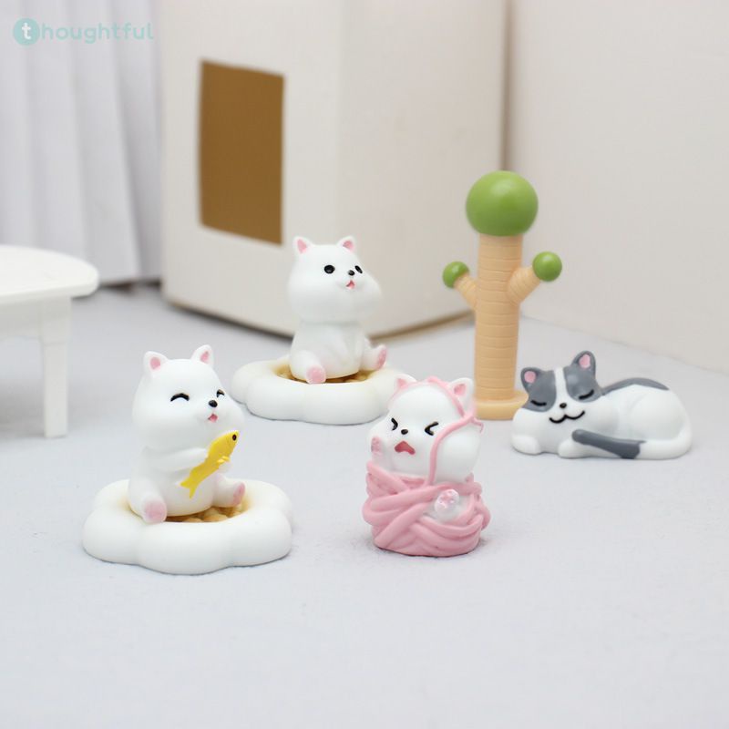 แมว Miniature เครื่องประดับเรซินภูมิทัศน์ Micro น่ารักลูกแมวเครื่องประดับลูกแมว Miniature Figurine สัตว์น่ารักแมวตกแต่งโต๊ะ TH