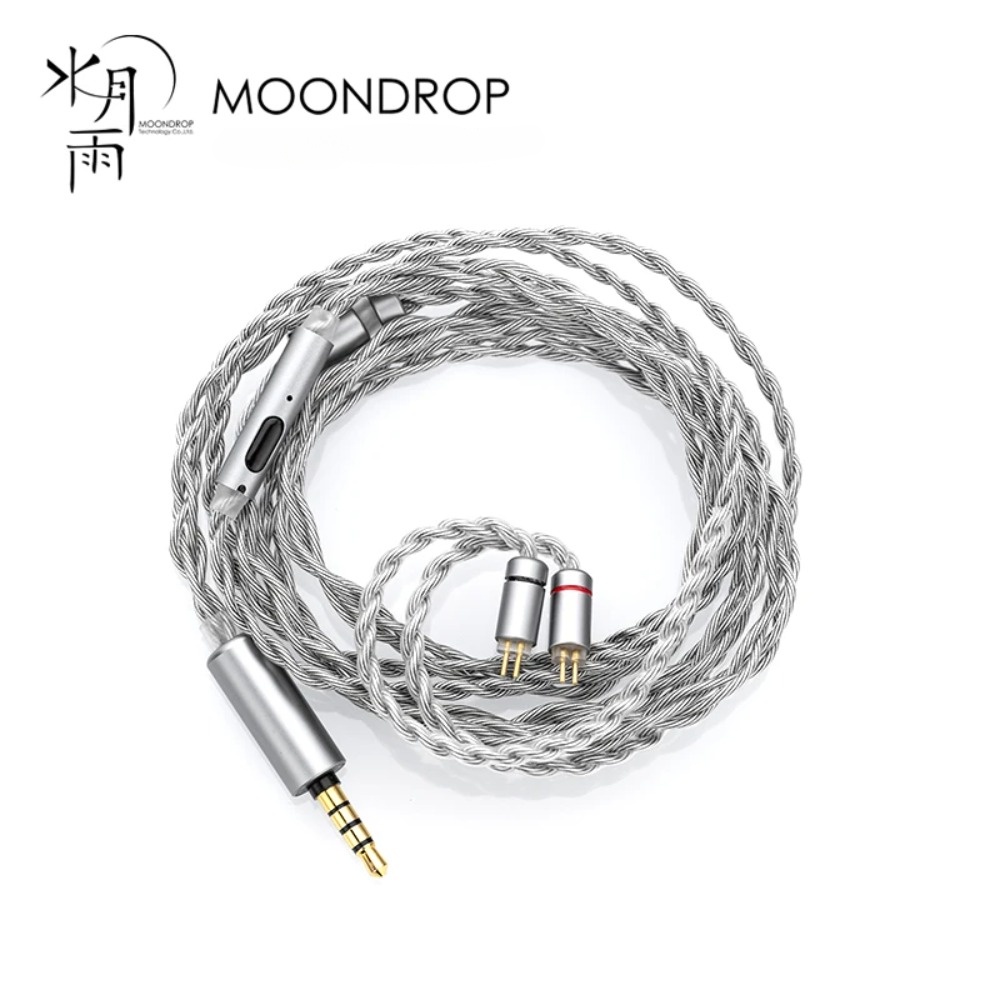 Moondrop MC2 ไมโครโฟนอัพเกรดสาย 3.5 มม. 0.78 มม.2pin ทองแดงและเงินชุบพร้อมไมโครโฟนสําหรับ Kato Aria SE