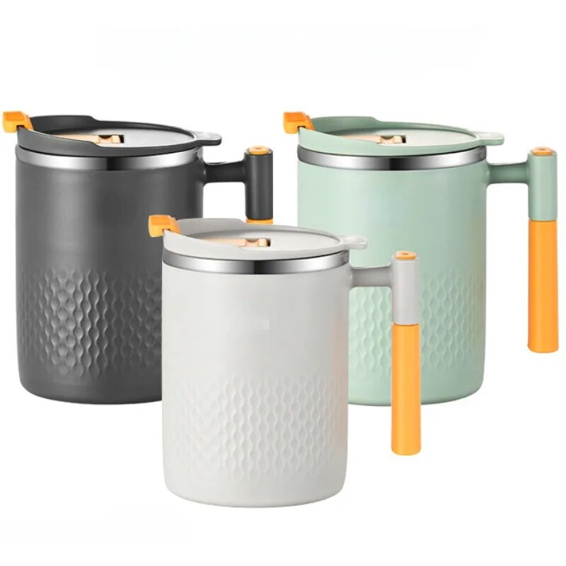 Stainless Steel Coffee Cup Mug With Lid Coffee Mug Double Wall Coffee Tumbler With Handle Heat-resis