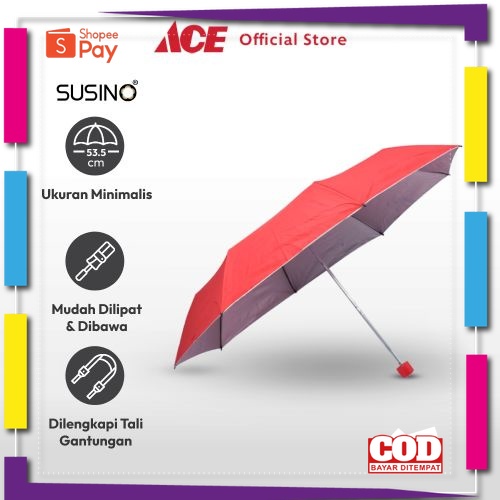 พรีเมี่ยม THICK MATERIAL // Ace - Susino 53.5 ซม. ร่มพับ ร่มพับ Travel Shade เครื่องมือกันฝน