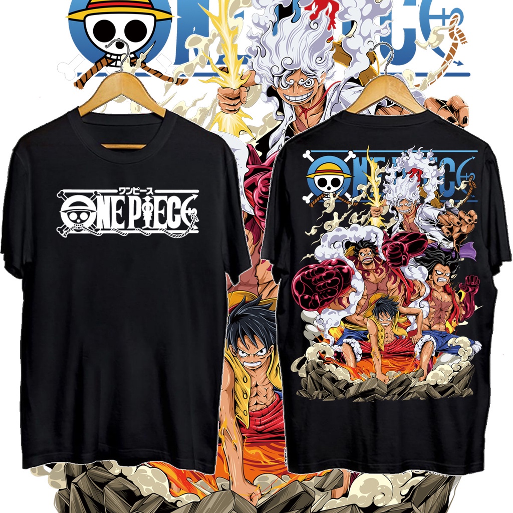 [FAE3Fก]เสื้อยืดคอตตอน One Piece Luffy Gear 5 nikaเสื้อยืดผู้ชายเท่ๆ พิมพ์ลาย แฟชั่น โอเวอร์ไซส์ เสื