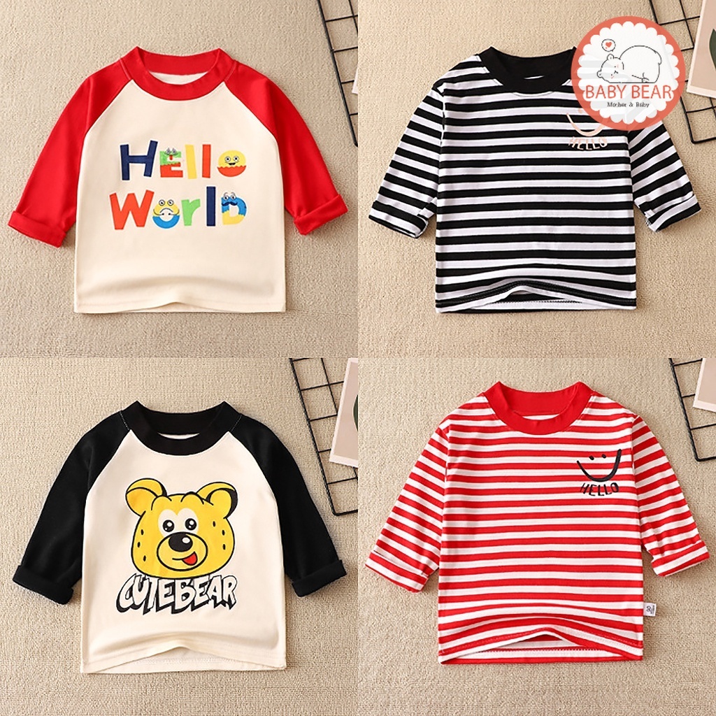เสื้อเด็ก เสื้อแขนยาวเด็ก กันหนาว ลายการ์ตูน ผ้าฝ้าย นุ่มๆ Size 80-120 cm CX07