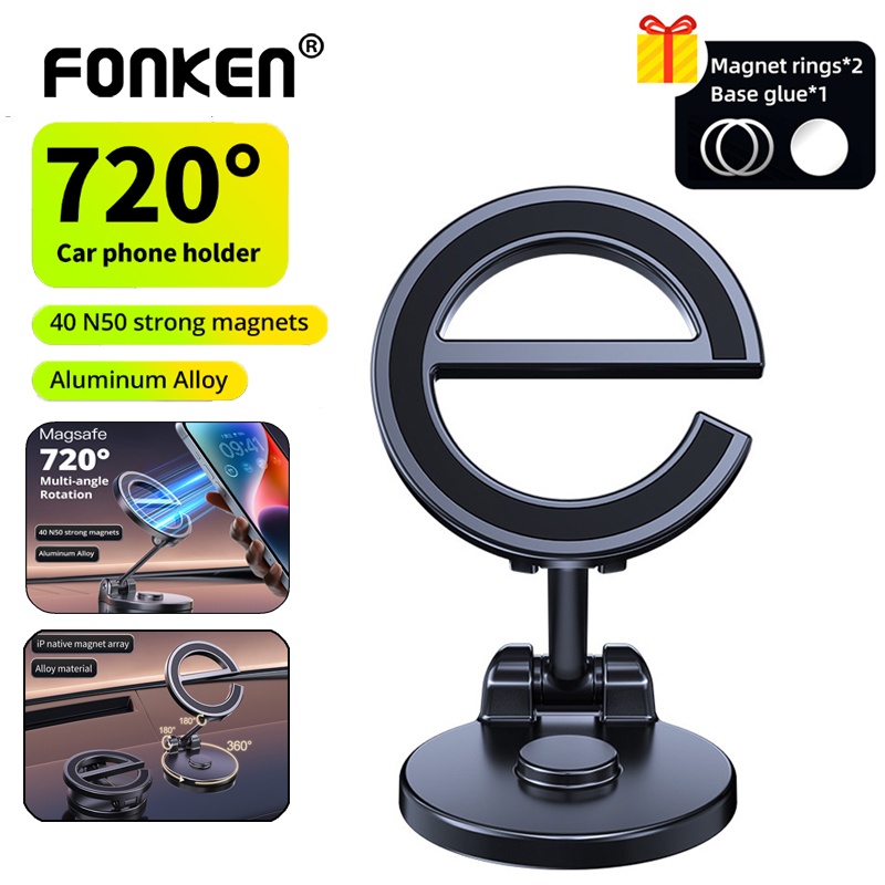 Fonken Mag/safe ที่วางโทรศัพท์มือถือในรถยนต์ สําหรับ iP 15 14 13 12 Pro Max Plus Xiaomi Samsung