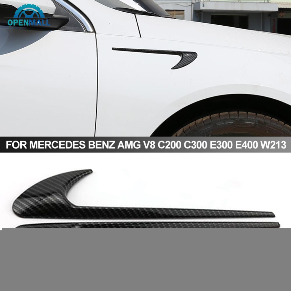 Openmall สติกเกอร์โลโก้ ติดด้านข้างช่องแอร์รถยนต์ สําหรับ Mercedes Benz AMG V8 C200 C300 E300 E400 W213 N2R7 2 ชิ้น