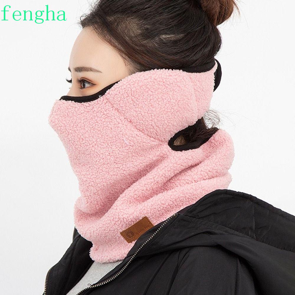 Fengha หน้ากากปิดคอ ผ้าพันคอ ผ้ากํามะหยี่ขนนิ่ม ให้ความอบอุ่น แฟชั่นฤดูหนาว สําหรับผู้หญิง