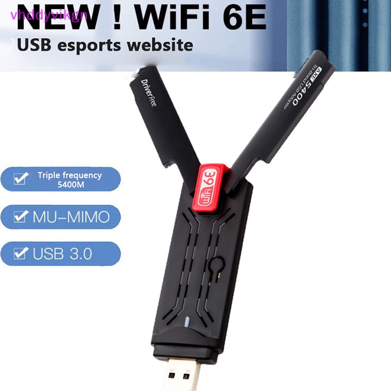 VHDD AX5400M USB Wifi6E อะแดปเตอร์ 2.4G & 5G & 6GHz USB 3.0 Wifi 6 ตัวรับสัญญาณ-band เสาอากาศ MU-MIM