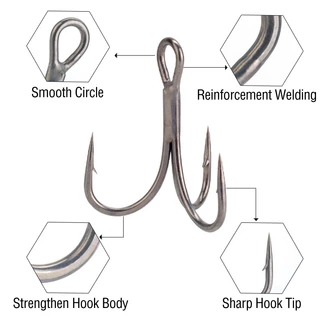 Mustad 2# 4# 6# 8# 10# 12# 14# ตะขอตกปลา เหล็กคาร์บอน 3X สีเงิน อุปกรณ์เสริม 10 ชิ้น
