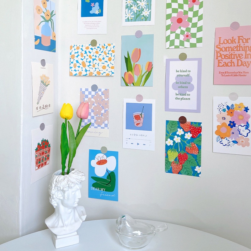 ชุดโปสการ์ด DIY สไตล์วรรณกรรมน่ารัก สําหรับตกแต่งผนัง 30 แผ่น
