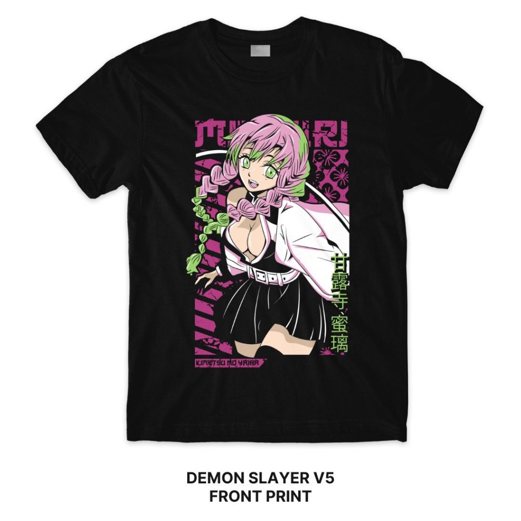 เสื้อผ้าฝ้าย [🇸🇬🚚 3-5 DAYS] Demon Slayer T-Shirt Series Mitsuri Kanroji Manga Anime T Shirt Japanese