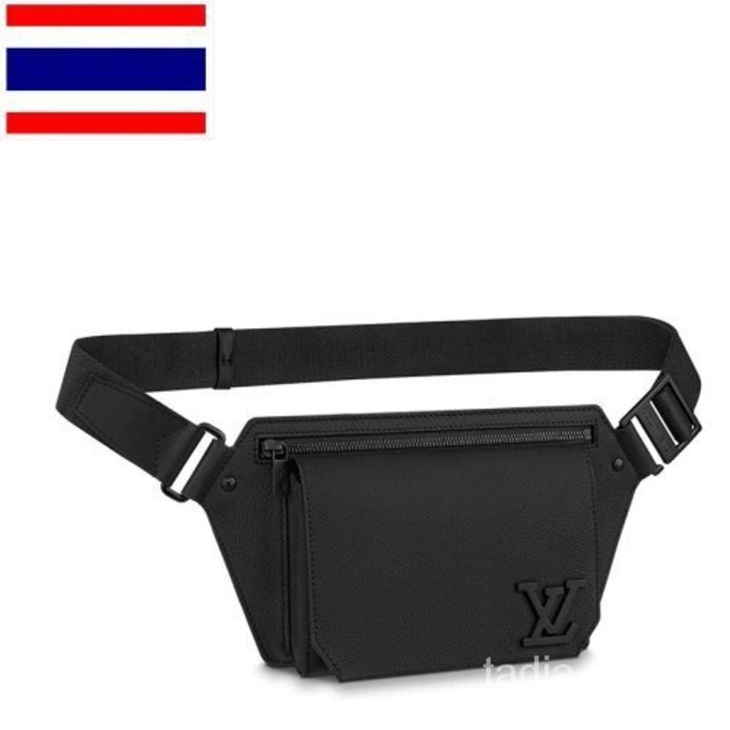กระเป๋า Lv Louis Vuitton Summer Men Black Grain หนังลูกวัวสีดำปุ่มปิดซิปไหล่อเนกประสงค์ Cro NM12