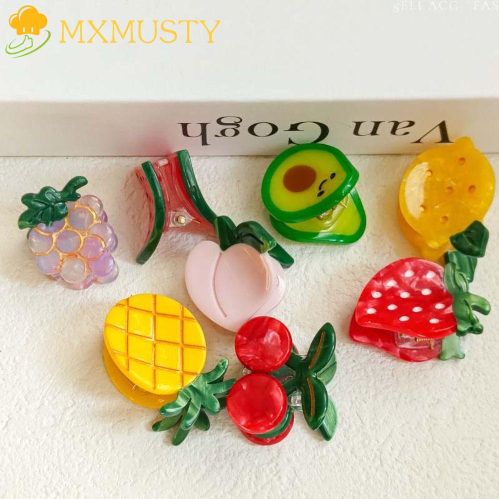 Mxmusty กิ๊บติดผม รูปผลไม้ แตงโม พีช ขนาดเล็ก สไตล์เกาหลี หวานแหวว เครื่องประดับผม ฉลาม มินิ สตรอเบอร์รี่ กิ๊บติดผม ทุกวัน