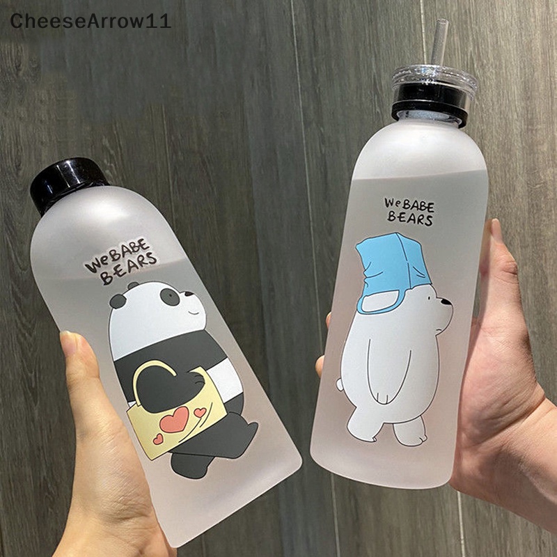 Che ขวดน้ําใส ลายการ์ตูนหมีแพนด้าน่ารัก พร้อมหลอดดูด กันรั่วซึม 1000 มล. TH