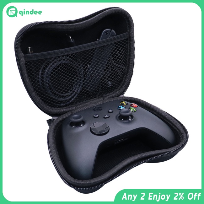 Qindee กระเป๋าตาข่ายเก็บอุปกรณ์เสริม ด้ามจับแข็ง สําหรับ Ps4 Ps5 Switch Pro Xboxones Xbox Series S/x