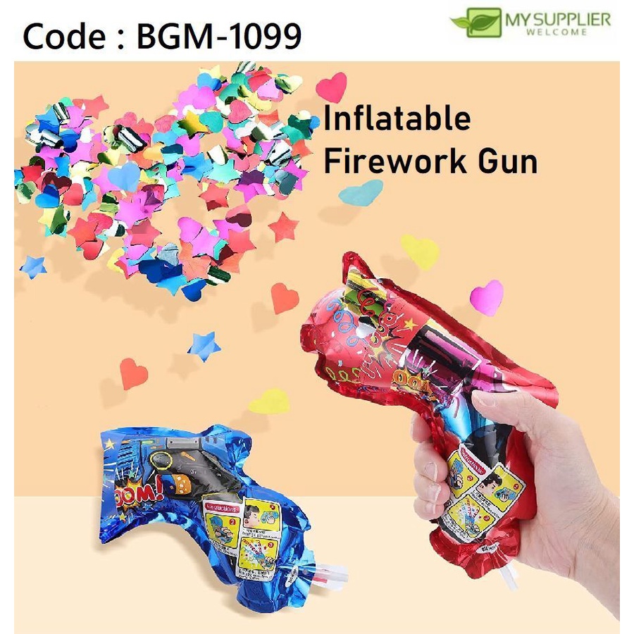 BGM-1099 Inflatable Firework ของเล่นมือถือ G/u/n ฟอยล์ Ballon สําหรับวันเกิดสําเร็จการศึกษางานแต่งงา