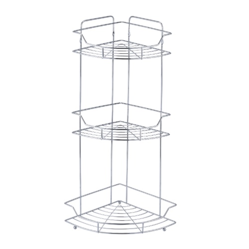 GlobalHouse-Iris ตะแกรงชั้นวางของอเนกประสงค์เข้ามุม 3 ชั้น รุ่น โนล่า PQS-TQ-0930B สินค้าของแท้คุณภาพดี