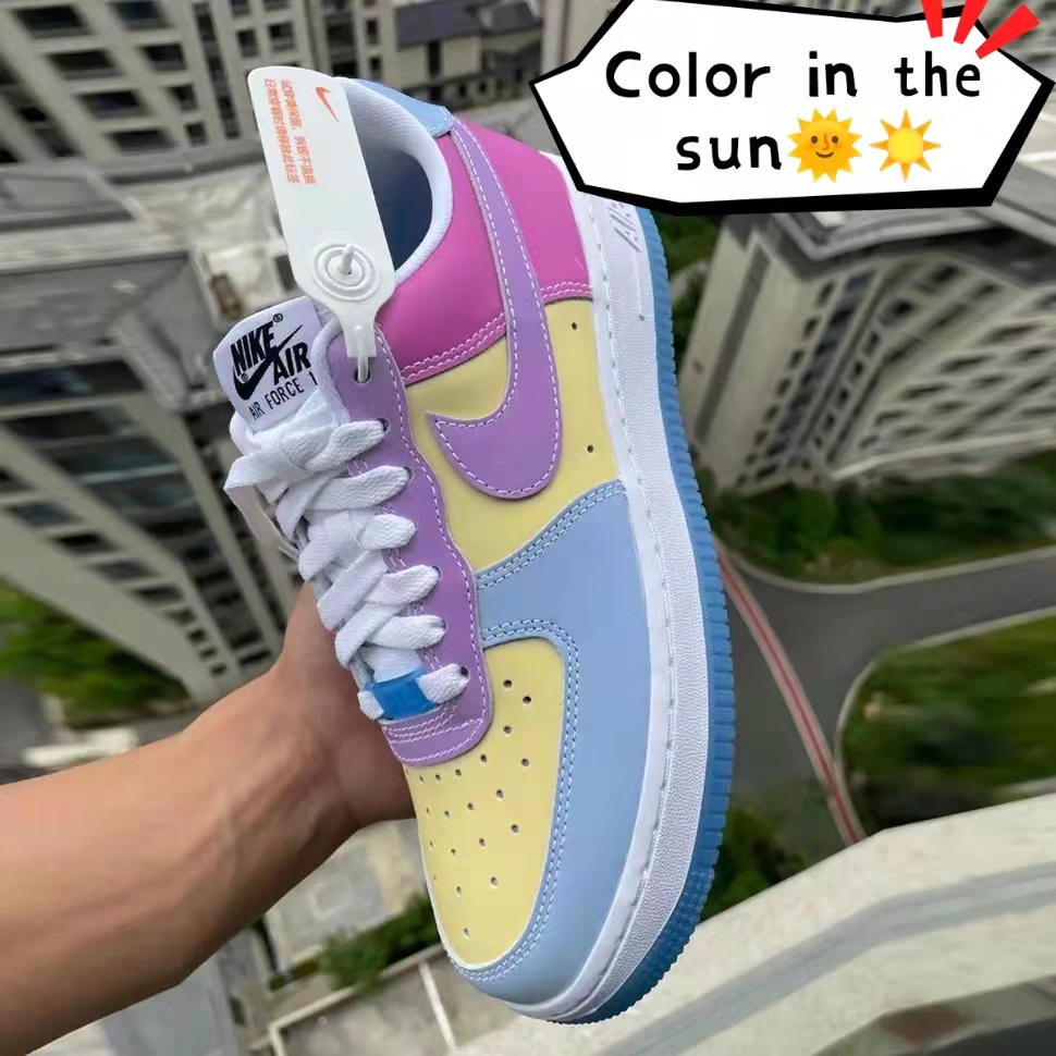 Nike Air Force 1 UV Reactive ยางเปลี่ยนสีสำหรับผู้หญิง รองเท้า true