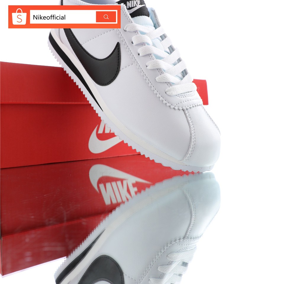 Nike Classic Cortez Nylon White Forrest Gump แท้ 100% ลำลองสองชั้นสำหรับผู้ชายและผู้หญิง- รองเท้า n