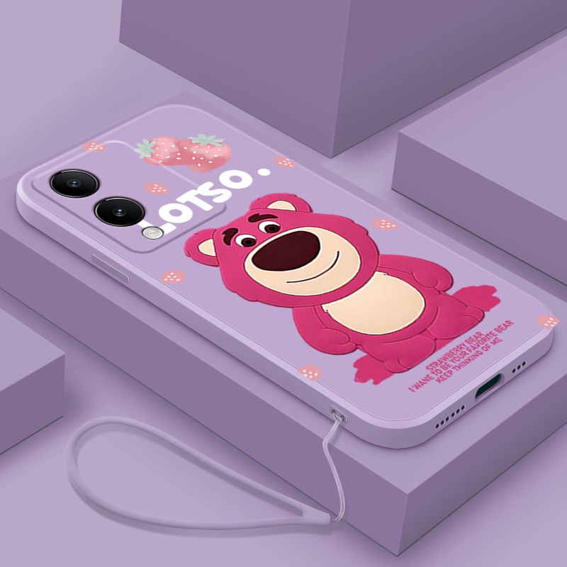 เคสโทรศัพท์ เคส VIVO Y17S 5G 2023 เคสซิลิโคนนิ่ม ลายหมีสตรอเบอร์รี่ กันกระแทก สําหรับ VIVO Y17S 5G 2023 YTHSX01 น่ารัก ลายการ์ตูน กันกระแทก