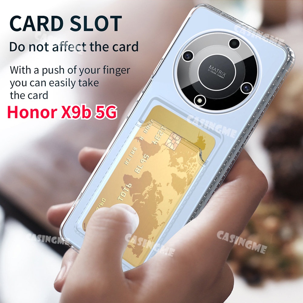 เคสโทรศัพท์ซิลิโคน TPU ใส แบบนิ่ม กันกระแทก มีช่องใส่บัตร สําหรับ Honor X9b 5G X9b X9 X 9B X9b X 9 B