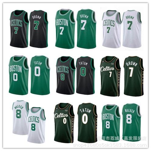 Jersey Celtics 0 Tatum 8 Walker 7 Boston Celtics jersey เสื้อบาสเก็ตบอล