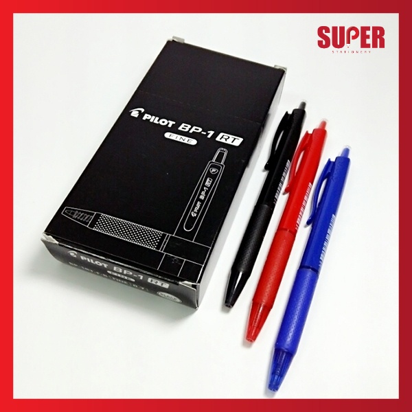 [super เครื่องเขียน] Pilot 12 ชิ้น/กล่อง BP-1RT Ball Pen 0.7mm/ 1.0mm BP-1RT Ball Pen Black/ Blue Fi